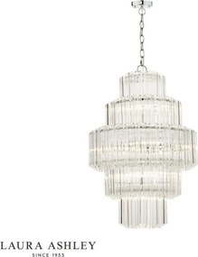 LAURA ASHLEY 3756148-Q GENEVIEVE Kristály Függesztett Lámpa Csiszolt Króm E14 IP20