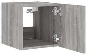 szürke sonoma színű fali TV-szekrény LED-ekkel 30,5x35x30 cm