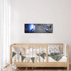 Világoskék gömbök képe (órával) (90x30 cm)
