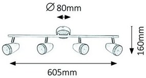 Rabalux 5567 - LED Spotlámpa KAREN 4xLED/4W/230V