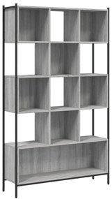 szürke sonoma színű szerelt fa könyvespolc 102x28x172 cm