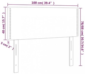 sötétbarna szövet LED-es fejtámla 100x5x78/88 cm