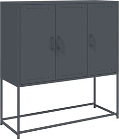 vidaXL antracitszürke acél magasszekrény 100,5 x 39 x 107 cm