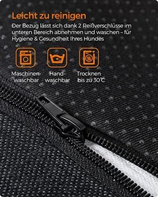 Kutyaágy,  kutya fekhely, mosható huzattal, xl, sötétszürke