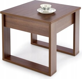 Dohányzóasztal sötét dió pad fiókkal irodai nappali Nea Négyzet