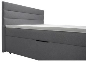 NEW BOLERO kárpitozott ágy 160x200 cm, tárolóhellyel, matracokkal és fedőmatracokkal, szürke