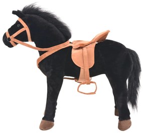 fekete álló ló plüssjáték