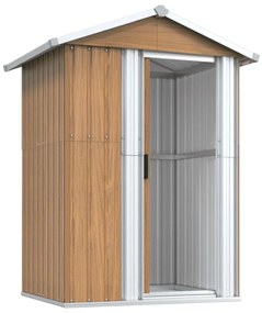 barna horganyzott acél kerti fészer 126 x 97,5 x 177 cm