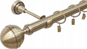 Függönykarnis Szimpla Fém arany színű antik mix végzáró 25 mm 120 cm