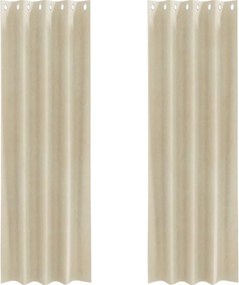 vidaXL Sötétítő függönyök 2 pcs Krém 140 x 260 cm Bársony