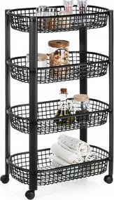 Keskeny Gurulós Könyvespolc Fürdőszobai Konyhai Kocsi 4 Szintes Rendszerező