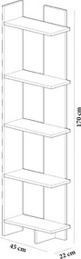 Als könyvespolc, fehér, 45 cm – TR875ZNA3603