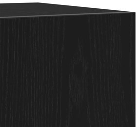 TV szekrény LED fényekkel, fekete tölgy, 160x35x40 cm, műgyanta