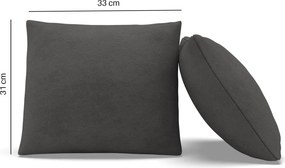 Dekoratív párna, 2 db, hab töltet, szövet anyag, szürke
