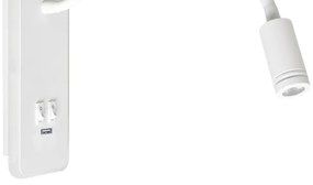 LED flexibilis fali lámpa USB-vel BASE 1xLED/8W+1xLED/2W/230V fehér