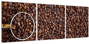 Kép - kávé szemek (órával) (90x30 cm)