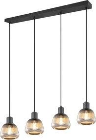 TRIO 362800432 TARIFA Többágú Függesztett Lámpa Fekete E27 IP20