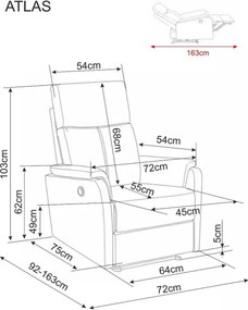 Atlas Raven dönthető fotel szürke