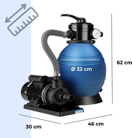 AQUA homokszűrő medencéhez, 10 200 l/h, kék Jurhan