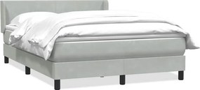 vidaXL világosszürke bársony rugós ágy matraccal 160x220 cm
