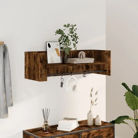 füstölt tölgy színű szerelt fa fali polc 100 x 35 x 30,5 cm