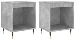 2 db betonszürke szerelt fa éjjeliszekrény 40 x 35 x 50 cm