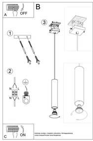 Sollux SL.1479 - Csillár zsinóron LAGOS 1xGU10/10W/230V krémes