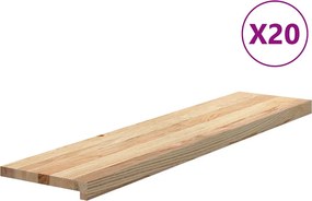 vidaXL 20 db tömör tölgyfa lépcsőfokok kezeletlen 110x25x2 cm