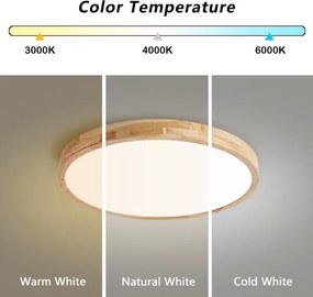 Brilagi - LED dimmelhető lámpatest WOODLINE LED/72W/230V 3000-6000K tölgy átm. 60 cm +távirányító