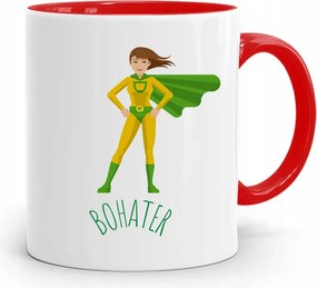 Piros Bögre Gyerekeknek Kis Hős +név nyomott mintával