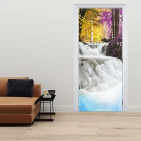 Fotótapéta ajtóra - Erawan, vízesés az erdőben (95x205cm)