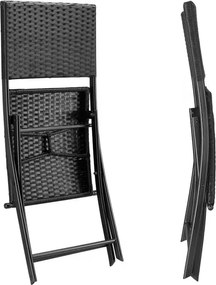 Deuba Rattan összecsukható székek Rome 2 db - fekete