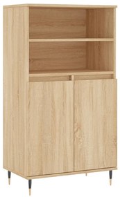 sonoma tölgyszínű szerelt fa magasszekrény 60 x 36 x 110 cm