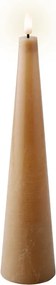 LED-es viaszgyertya dekoratív kúp barna elemes 27,8cm 1db
