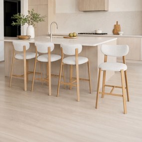 AUB-L3125 OAK fehér szövet bárszék