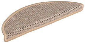 15 db szizál hatású világos bézsszínű lépcsőszőnyeg 56x17x3 cm