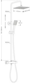 Aqualine - Zuhany készlet termosztatikus csappal TALIA fényezett króm