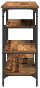 Konzolasztal Régi Fa 100x35x75 cm Mérnöki Fa és Acél