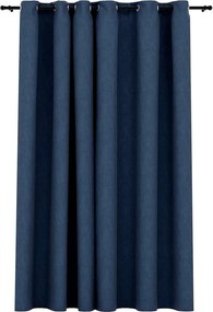 vidaXL kék vászonhatású sötétítőfüggöny fűzőkarikával 290 x 245 cm