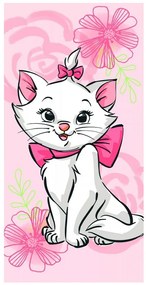 Disney Marie Pink Flower fürdőlepedő, strand törölköző 70*140cm