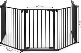 Fekete védőkorlát 5 panellel