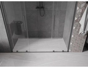 Mexen Velar Duo, tolózuhanyajtó nyitáshoz 180 cm, 8 mm átlátszó üveg, polírozott grafit, 871-180-000-02-95