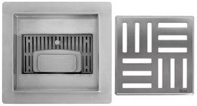 Zuhanylefolyó REA CROSS 150x150 Nickel Brush