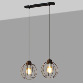 Csillár zsinóron STARLIGHT 2xE27/15W/230V fekete/ezüst