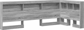 vidaXL Tároló fejtámla polcokkal tárolóval Szürke Sonoma 90 cm Faanyag