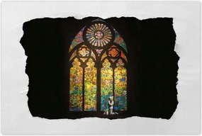 Poszterek 90x60 Banksy ólomüveg templom