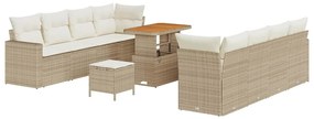 vidaXL Kerti Kanapé Szett 11 pcs Bézs polirattan