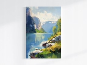 Vászonkép Canvas Skandinávia Norvégia Fjord Hegyek Tó 40x60