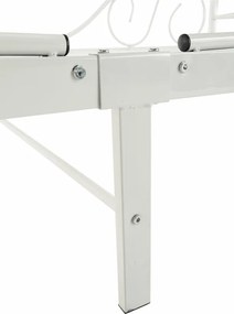 Fém ágyégbolttal, fehér, 90x200, ADELISA
