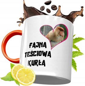 Narancssárga Bögre Anyósnak Ajándékba, fényképes nyomattal